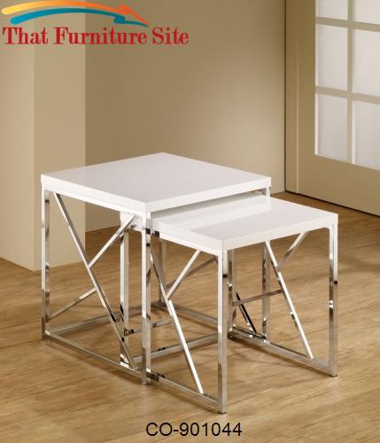 Nesting Tables 2 Piece Nesting Table with Gloss White Table Tops by Co