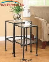 Nesting Tables 2 Piece Glass and Metal Nesting Tables by Coaster Furniture 