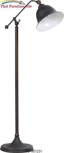 Floor Lamps Rubbed Black Metal Finish Floor Lamp by Coaster Furniture 