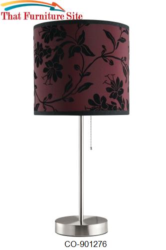 Table Lamps Table Lamp with Red and Black Patterned Shade by Coaster F