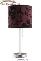 Table Lamps Table Lamp with Red and Black Patterned Shade by Coaster Furniture 
