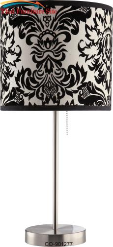 Table Lamps Table Lamp with Black and White Damask Print Shade by Coas