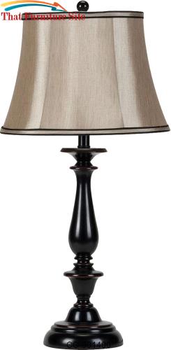 Table Lamp with Brown Finish and Beige Pleated Shade by Coaster Furnit