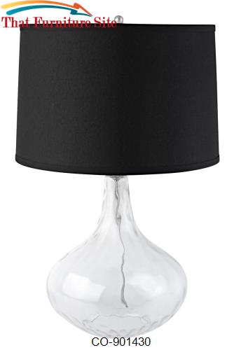 Table Lamps Glass Table Lamp with Black Shade by Coaster Furniture  | 