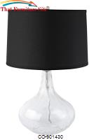 Table Lamps Glass Table Lamp with Black Shade by Coaster Furniture 