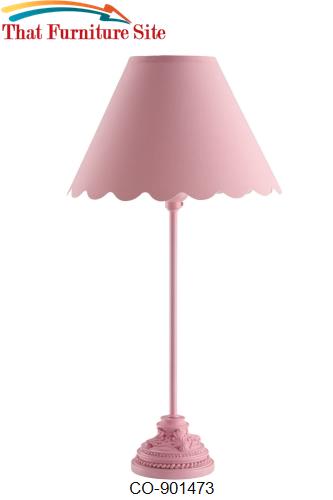 Table Lamps Bubble Gum Pink Table Lamp with Scalloped Shade by Coaster