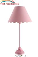 Table Lamps Bubble Gum Pink Table Lamp with Scalloped Shade by Coaster Furniture 