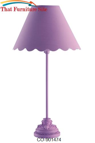 Table Lamps Lavender Table Lamp with Scalloped Shade by Coaster Furnit