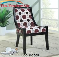 Accent Seating Modern Accent Chair with Geometric Fabric and Black Wooden Border by Coaster Furniture 