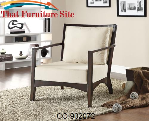 Accent Seating Exposed Wood Accent Chair with Contemporary Design Styl