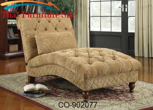 Accent Seating Golden Toned Accent Chaise with Elegant Traditional Sty