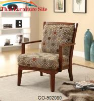Accent Seating Exposed Wood Accent Chair with Plush Padded Cushions by Coaster Furniture 