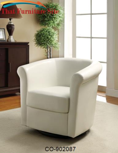 Accent Seating Barrel Back Swivel Accent Chair for Living Rooms by Coa