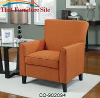 Accent Seating Orange Accent Chair with Contemporary Furniture Style by Coaster Furniture 