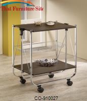Kitchen Carts Folding Serving Cart with Casters by Coaster Furniture 