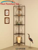 Accent Racks Copper Corner Shelf with Deecorative Scrolls by Coaster Furniture 