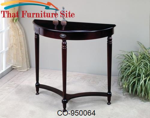 Accent Tables Brown Solid Entry Table with Turned Legs by Coaster Furn
