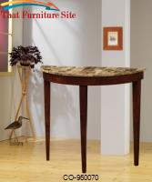 Accent Tables Cherry Finish Entry Table with Faux Marble Top by Coaster Furniture 