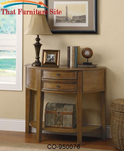 Accent Tables 2 Drawer Demilune Entry Table with Shelf by Coaster Furn