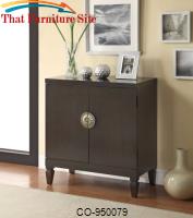 Accent Cabinets 2 Door Cappuccino Accent Cabinet with Brass Handle by Coaster Furniture 