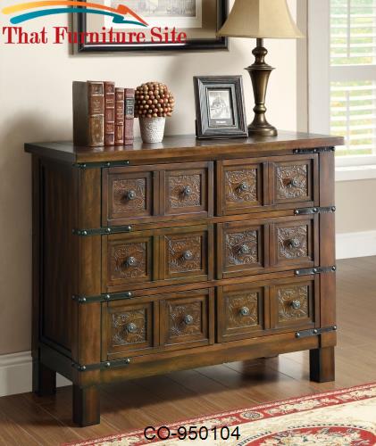 Accent Cabinets Rustic Brown Accent Cabinet with 6 Drawers by Coaster 