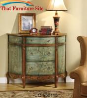 Accent Cabinets Antique Demilune Accent Cabinet with Floral Detailing by Coaster Furniture 