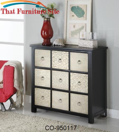 Accent Cabinets Metal Front 9-Drawer Accent Cabinet by Coaster Furnitu