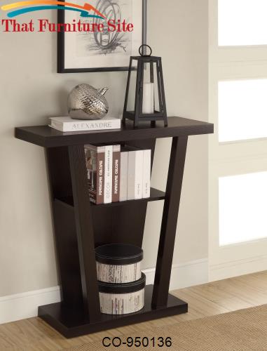Accent Tables Angled Cappuccino Entry Table with Storage Space by Coas