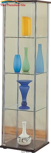 Curio Cabinets 4 Shelf Glass Curio Cabinet with Cappuccino Top &amp; Botto
