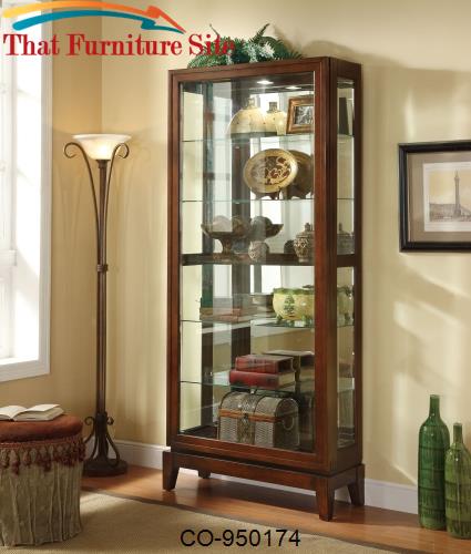 Curio Cabinets 6 Shelf Curio Cabinet with Mirrored Back and Can Lighti