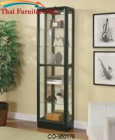Curio Cabinets 6 Shelf Black Curio Cabinet with Mirrored Back &amp; Can Lighting by Coaster Furniture 