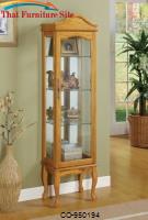 Curio Cabinets 4 Shelf Wood Curio Cabinet with Glass Panels &amp; Curved Legs by Coaster Furniture 