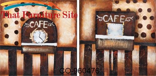 Coffee  Time  2 Piece Hand Painted Oil On Canvas by Coaster Furniture 