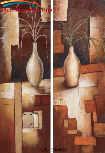 Wall  Art Autumn Table Hand Painted Oil On Canvas. (set of 2) by Coast