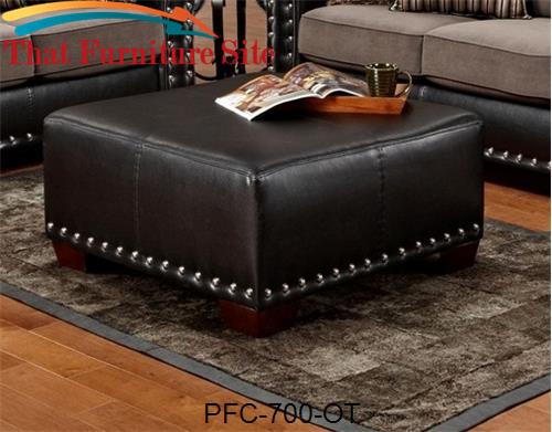 Avanti Black Bicast Ottoman 36x36 by Pfc Furniture Industries  | Austi